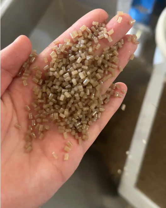 Recycled plastic pelletizing process