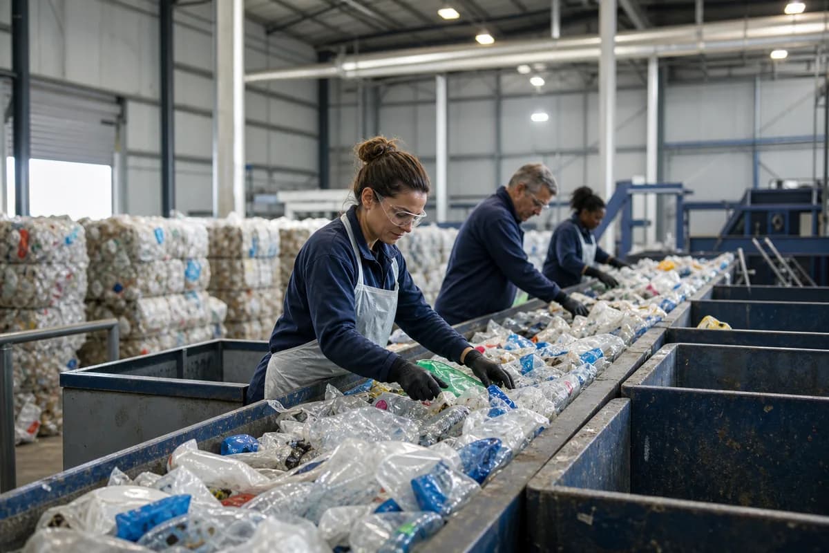 Sorted recyclable plastic feedstock